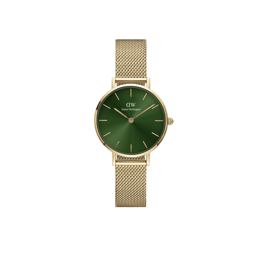 Daniel Wellington Petite Emerald 28mm Green Gold Mesh Watch DW00100479