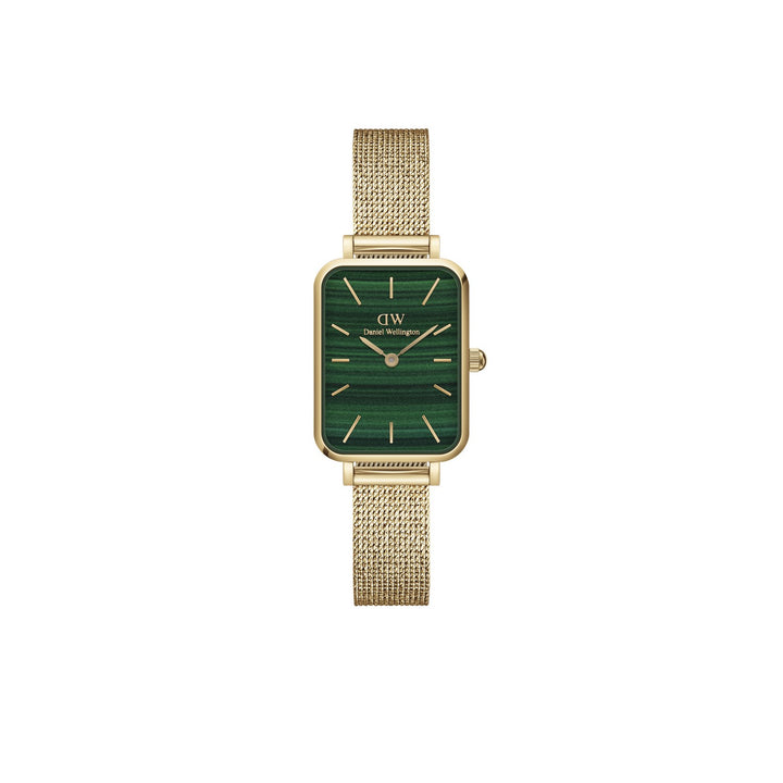 Daniel Wellington Quadro Pressed Evergold 20x26mm Green Gold Mesh Watch DW00100561