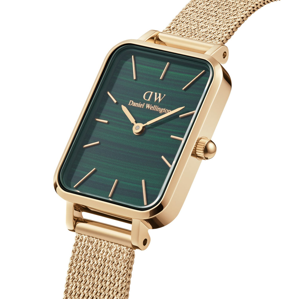 Daniel Wellington Quadro Pressed Evergold 20x26mm Green Gold Mesh Watch DW00100561