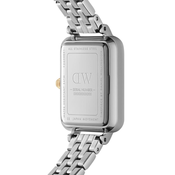 Daniel Wellington Quadro Lumine 5 Link 20x26mm White Two Tone Watch DW00100625