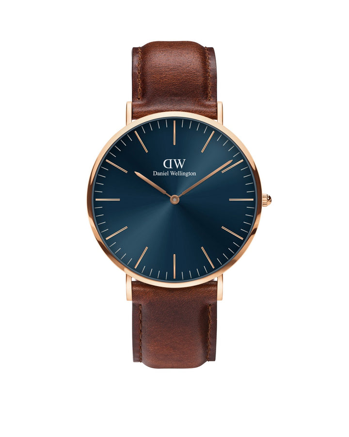 Daniel Wellington Classic St Mawes 40mm Arctic Blue Rose Gold Watch DW00100626