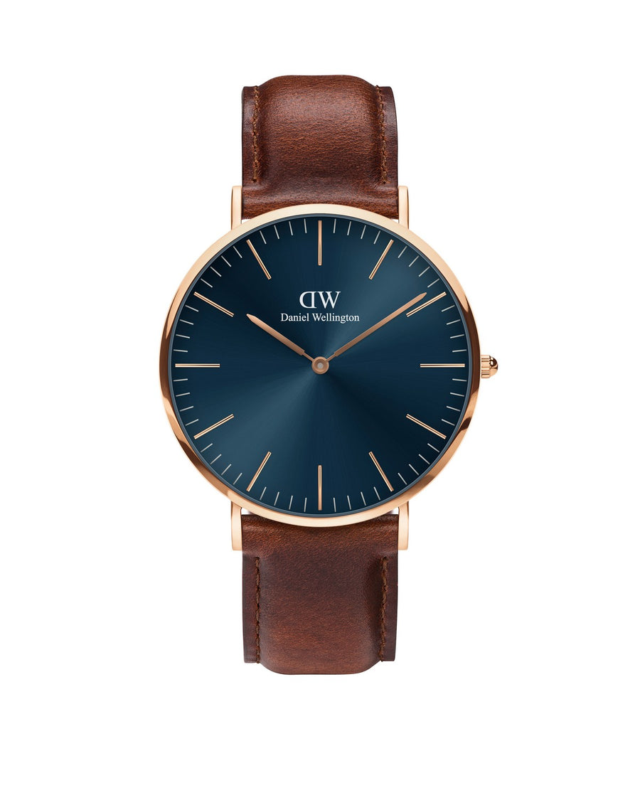 Daniel Wellington Classic St Mawes 40mm Arctic Blue Rose Gold Watch DW00100626