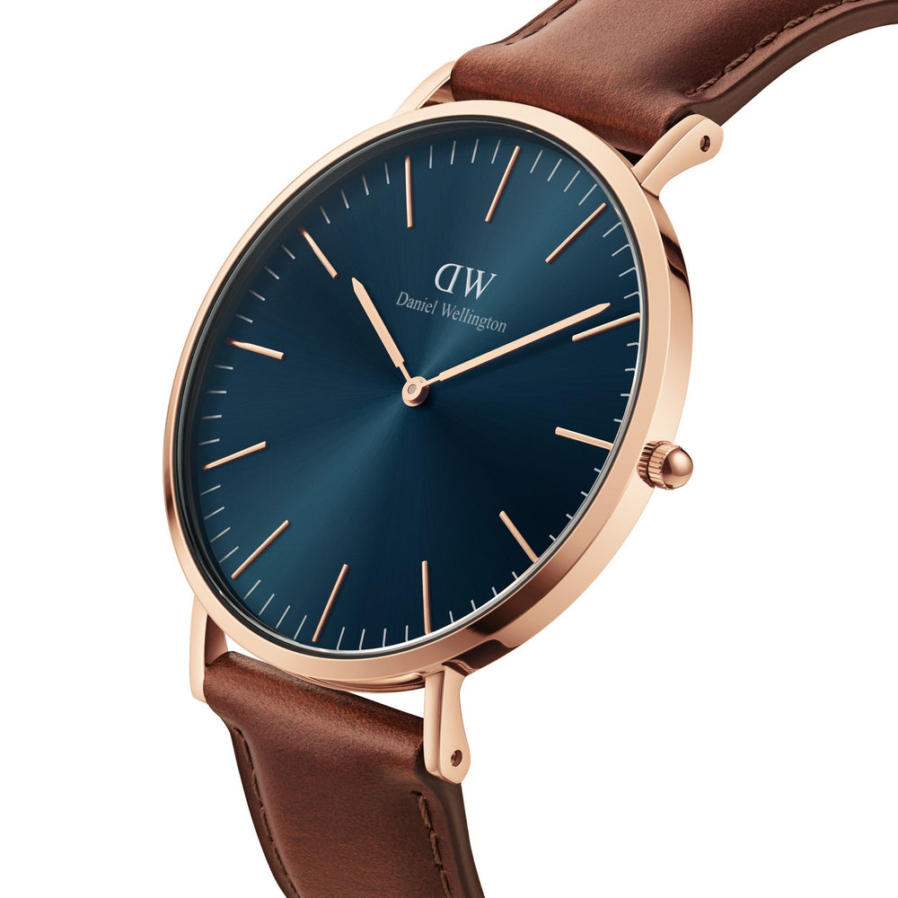 Daniel Wellington Classic St Mawes 40mm Arctic Blue Rose Gold Watch DW00100626