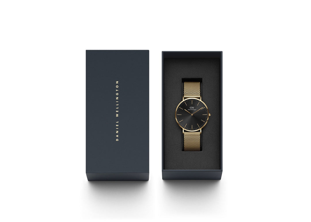 Daniel Wellington Classic Mesh Onyx 40mm Black Gold Watch DW00100631