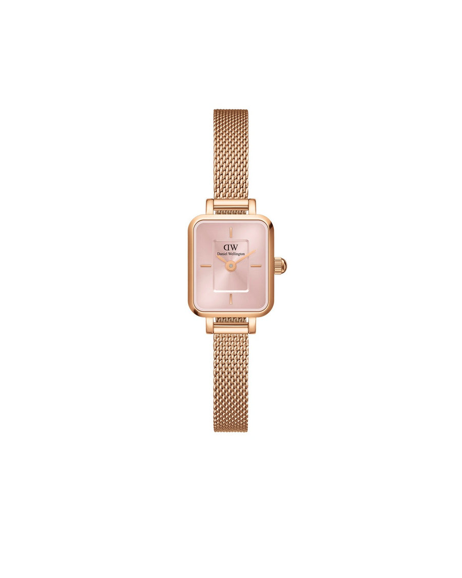 Daniel Wellington Quadro Mini Melrose 15.4x18.2mm Blush Rose Gold Mesh Watch DW00100650