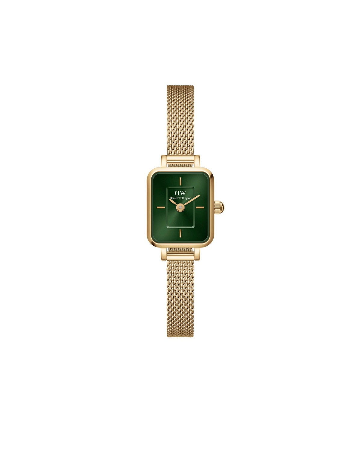 Daniel Wellington Quadro Mini Evergold 15.4x18.2mm Emerald Gold Mesh Watch DW00100653