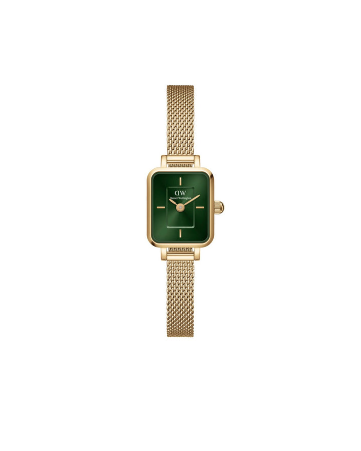 Daniel Wellington Quadro Mini Evergold 15.4x18.2mm Emerald Gold Mesh Watch DW00100653