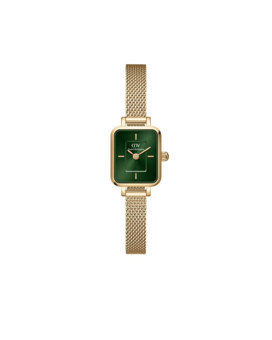 Daniel Wellington Quadro Mini Evergold 15.4x18.2mm Emerald Gold Mesh Watch DW00100653
