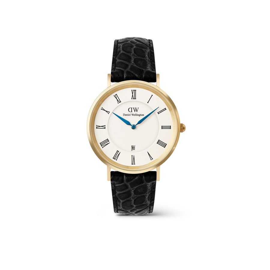 Daniel Wellington Men’s Classic 40 mm White Dial Leather Strap Watch DW00100915