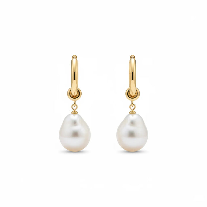 Detachable Hoop Baroque Pearl Earrings
