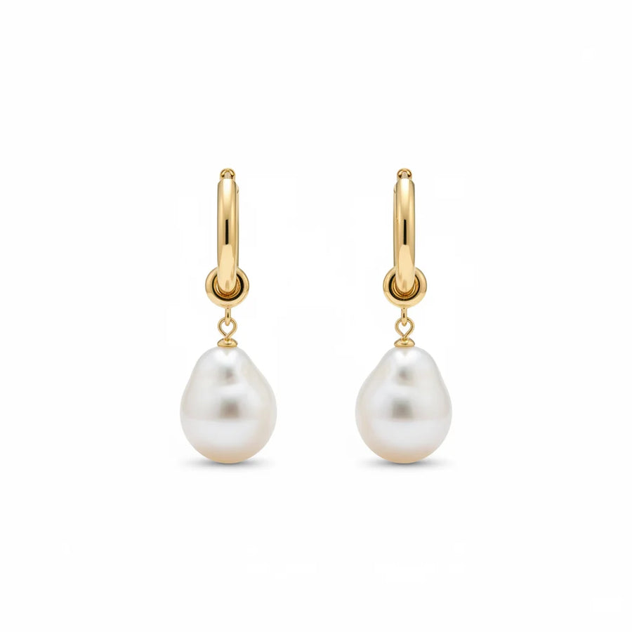 Detachable Hoop Baroque Pearl Earrings