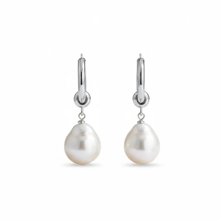 Detachable Hoop Baroque Pearl Earrings