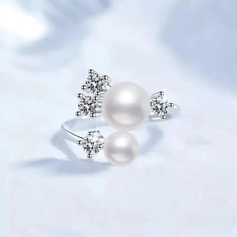 Diamond Stars Pearls Ring