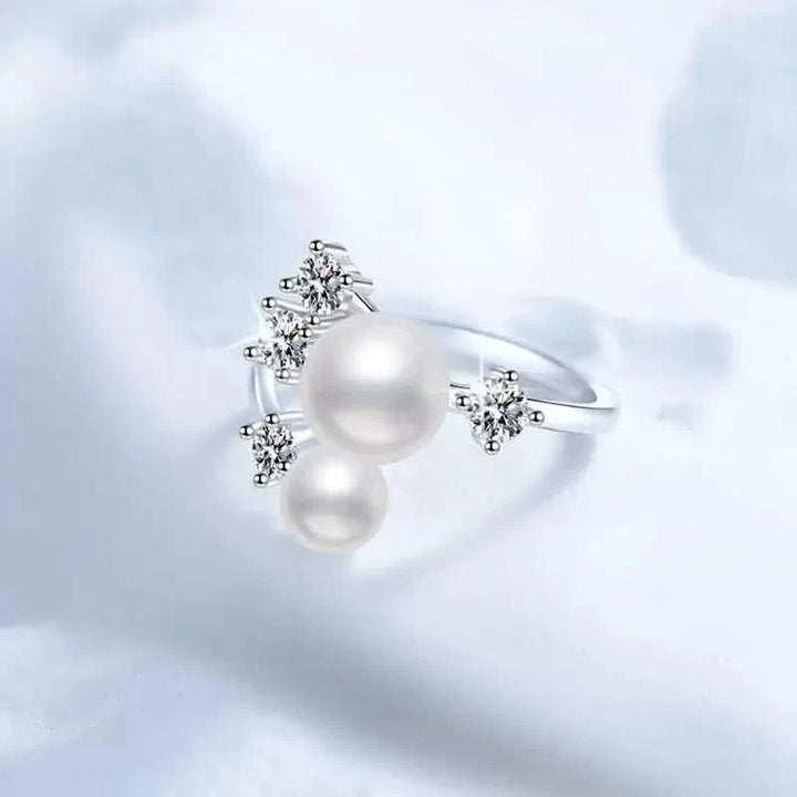 Diamond Stars Pearls Ring