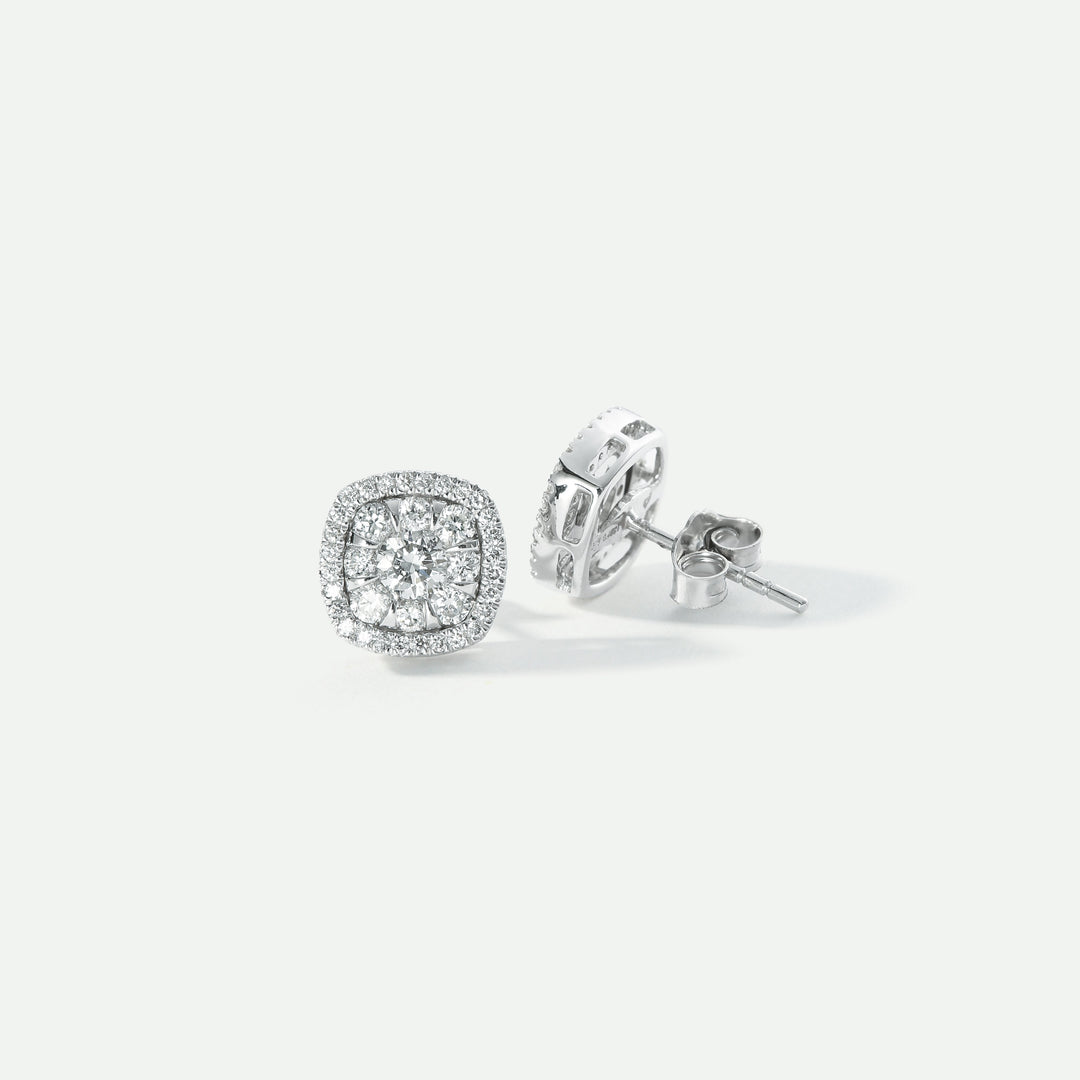 Doris | 9ct White Gold 0.89ct tw Lab Grown Diamond Cluster Stud Earrings