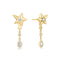 Gold Sparkling Star Drop Stud Earrings E066-07G