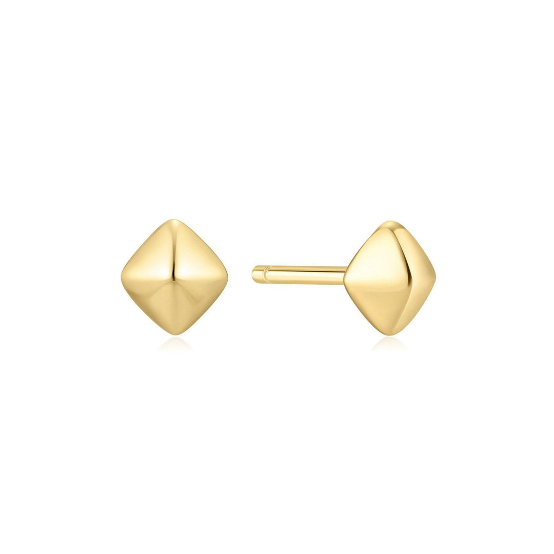 Gold Pyramid Glam Stud Earrings E067-02G