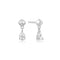 Silver Pyramid Dangle Threaded Stud Earrings E067-04H