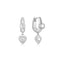 Silver U-Shaped Shield Drop Huggie Hoop Earrings E067-07H