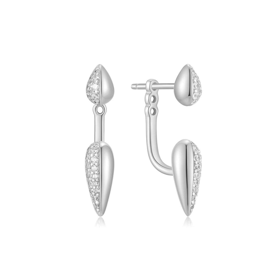 Silver Sparkling Puffy Spike Ear Jackets E069-03H