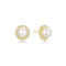 Gold Shell Pearl Bloom Stud Earrings E069-06G