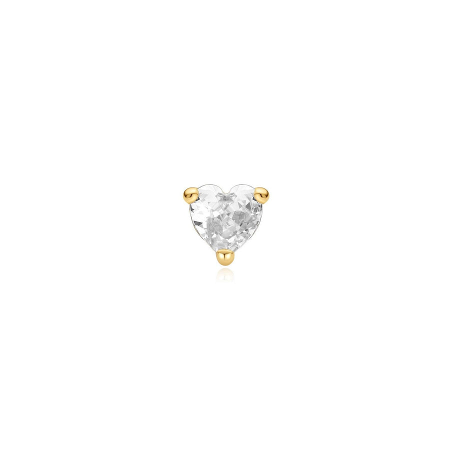 Gold Heart Barbell Single Earring E070-02G