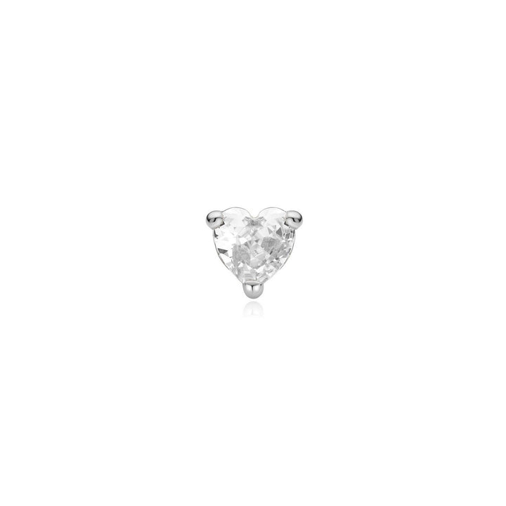 Silver Heart Barbell Single Earring E070-02H