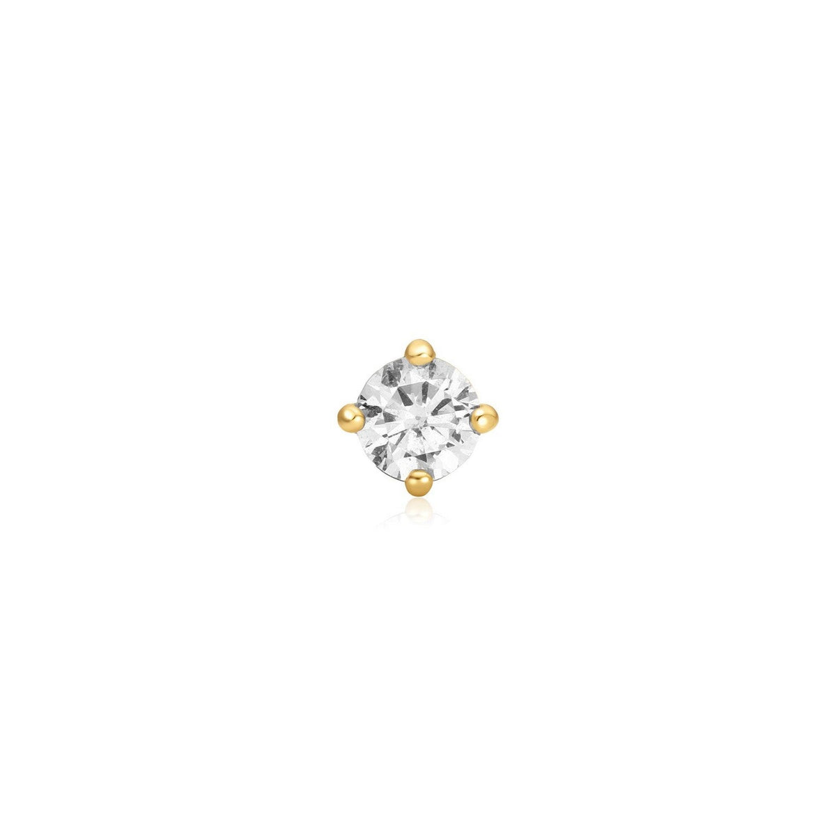Gold Sparkle Round Barbell Single Earring E070-03G