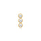 Gold Triple Stone Bezel Barbell Single Earring E070-05G