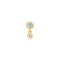 Gold Bezel Dangle Barbell Single Earring E070-09G