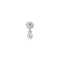 Silver Bezel Dangle Barbell Single Earring E070-09H