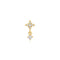 Gold Star Dangle Barbell Single Earring E070-12G