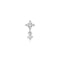 Silver Star Dangle Barbell Single Earring E070-12H