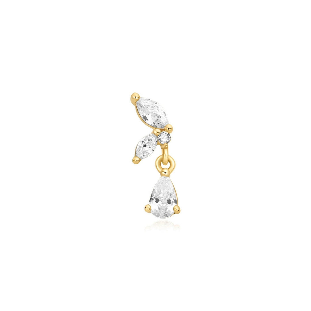 Gold Marquise Dangle Barbell Single Earring E070-13G
