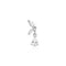 Silver Marquise Dangle Barbell Single Earring E070-13H