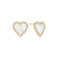 Gold Mother of Pearl Halo Heart Stud Earrings E071-03G