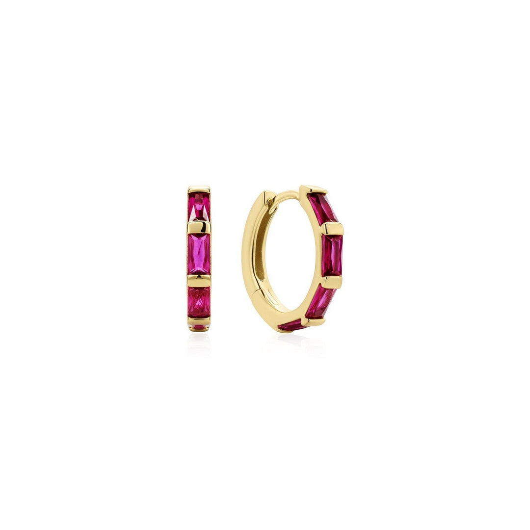 Gold Rosé Holiday Huggie Hoop Earrings E071-04G