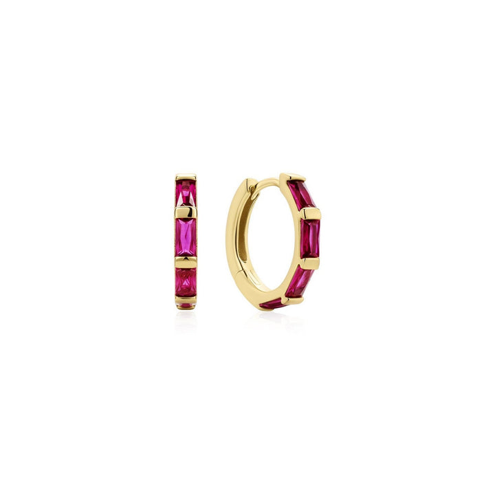 Gold Rosé Holiday Huggie Hoop Earrings E071-04G