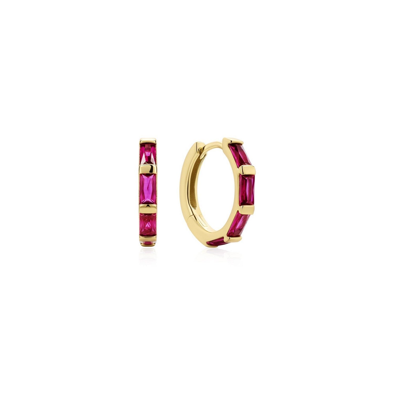 Gold Rosé Holiday Huggie Hoop Earrings E071-04G