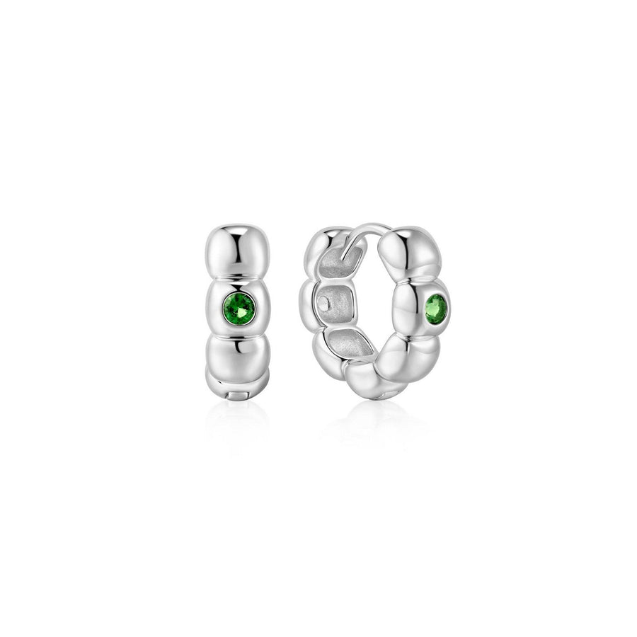 Ania Haie Silver Reversible Puffy Huggie Hoop Earrings E072-04H