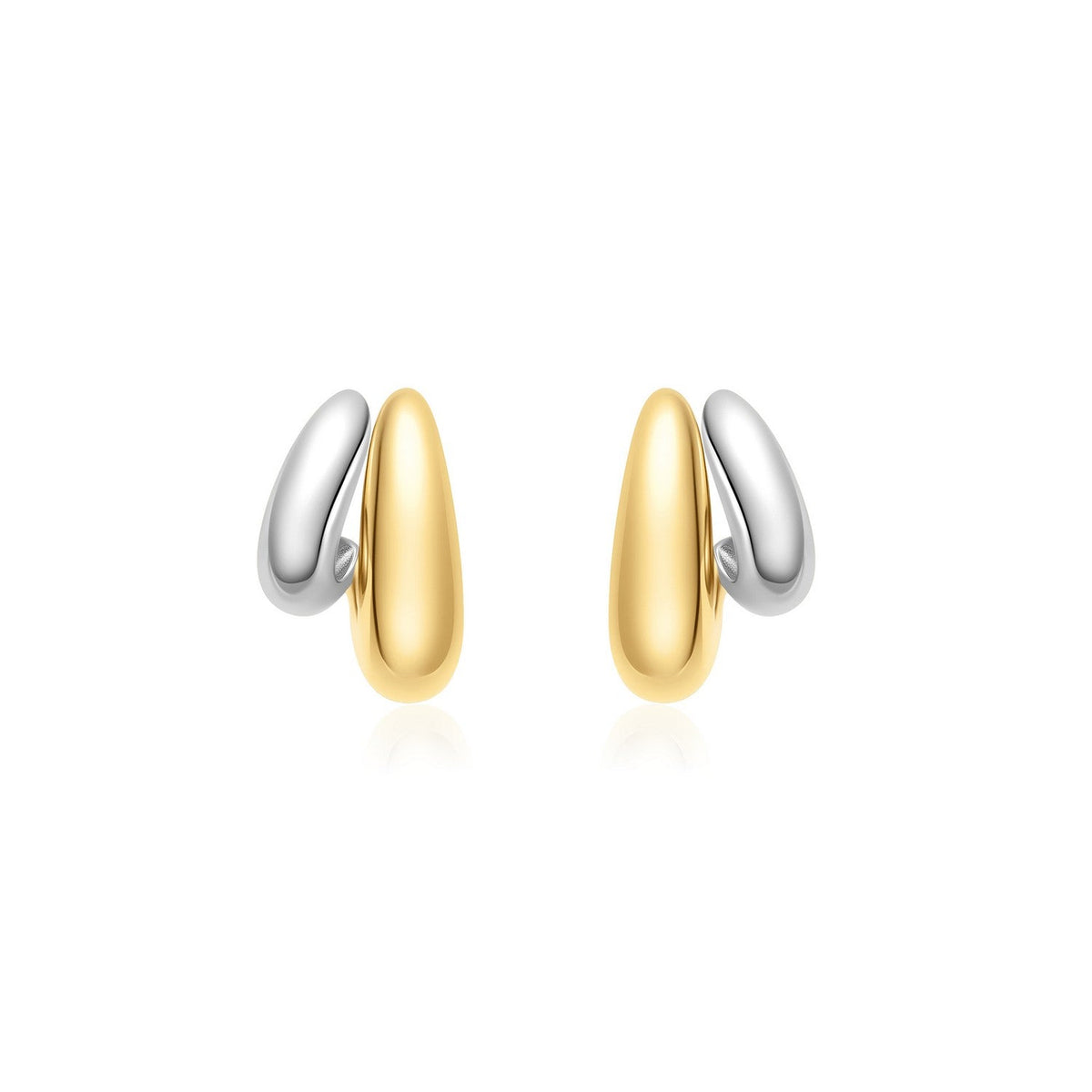 Ania Haie Two-Tone Dome Stud Hoop Earrings E072-07T