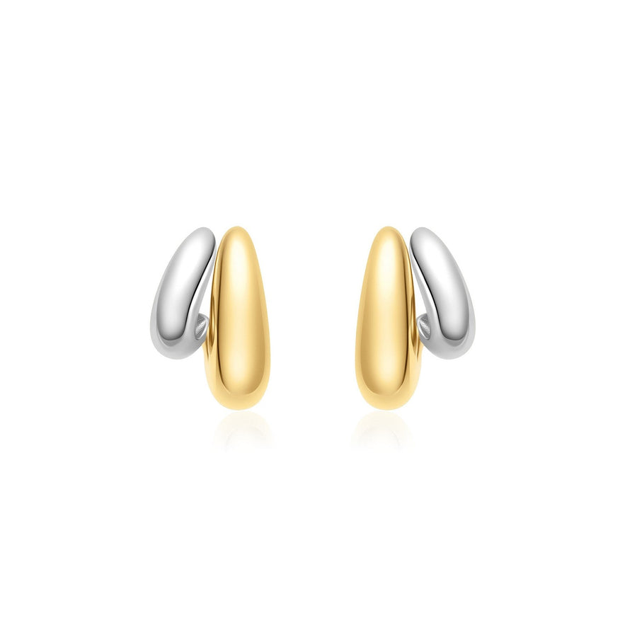 Ania Haie Two-Tone Dome Stud Hoop Earrings E072-07T