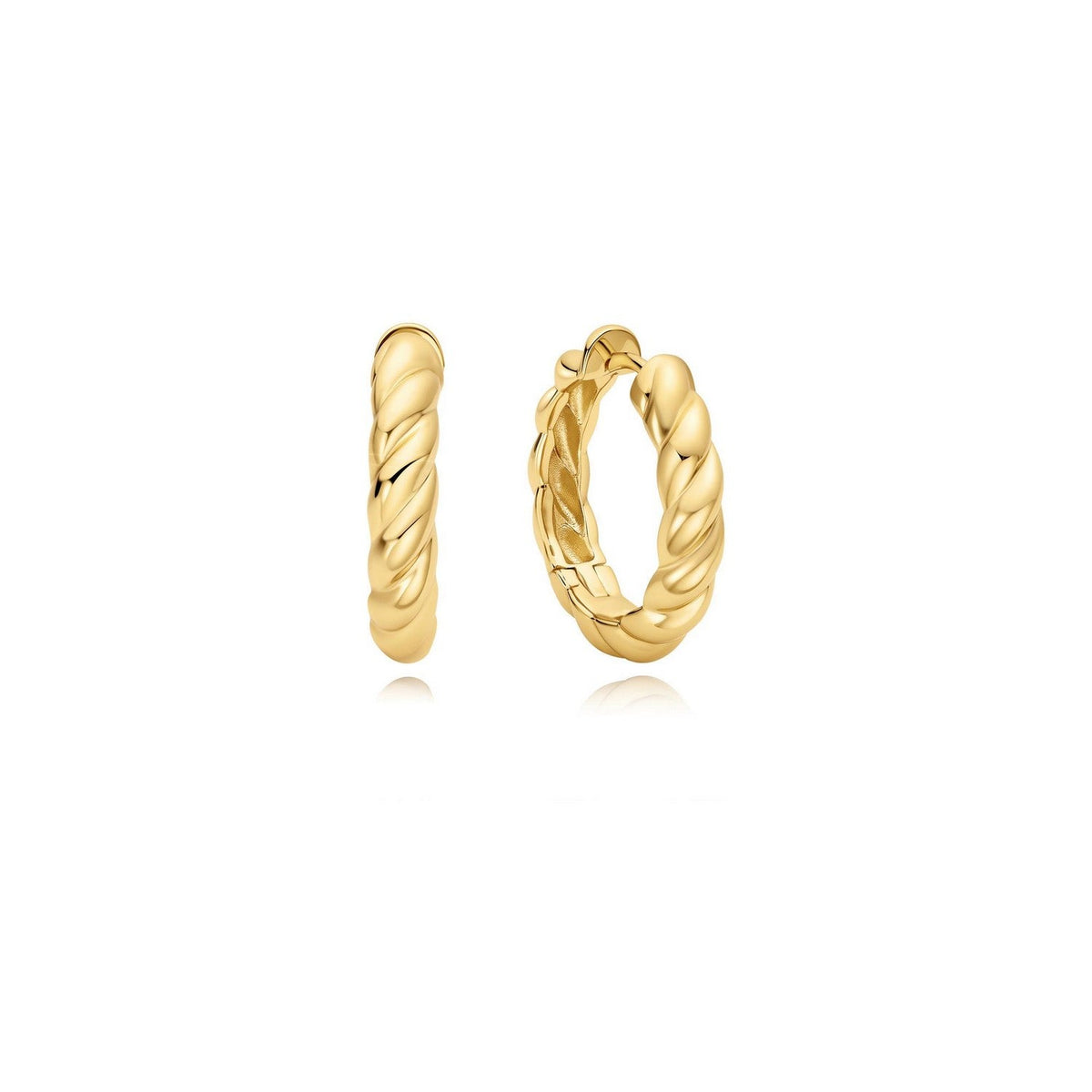 Ania Haie Gold Twisted Huggie Hoop Earrings E072-09G