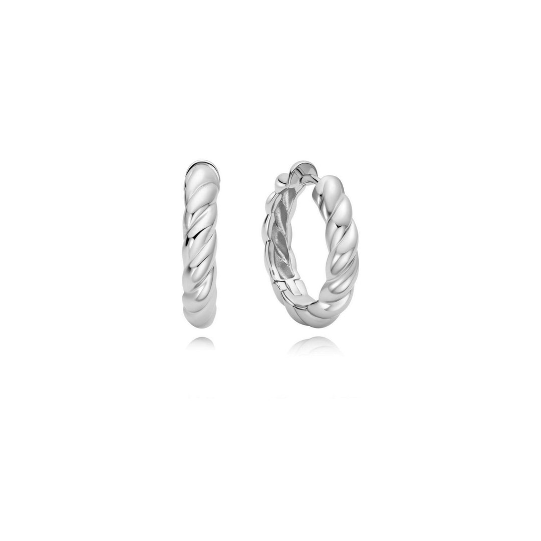 Ania Haie Silver Twisted Huggie Hoop Earrings E072-09H