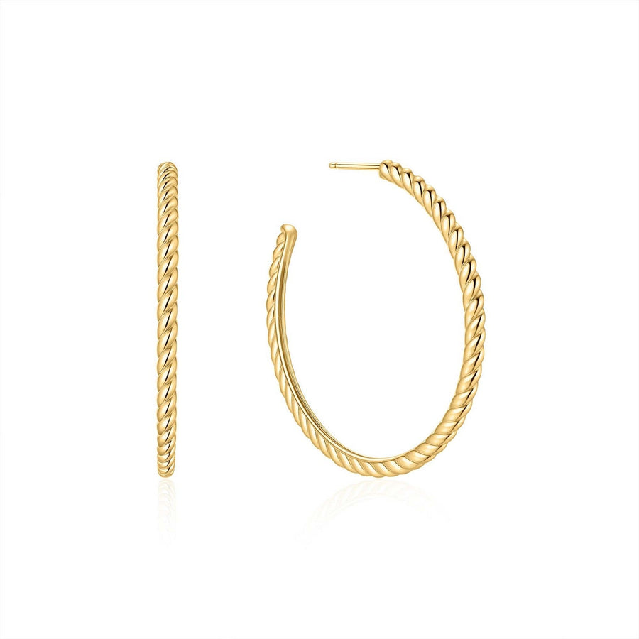 Ania Haie Gold Twisted Oversized Hoop Earrings E072-10G