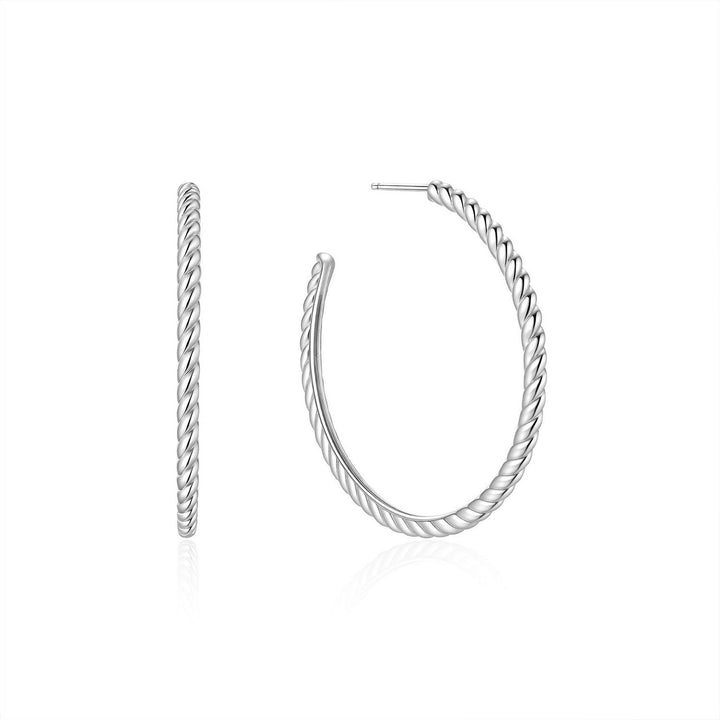 Ania Haie Silver Twisted Oversized Hoop Earrings E072-10H