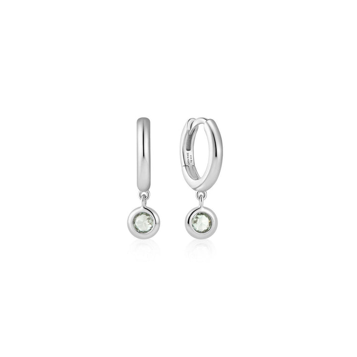 Ania Haie Silver Dangling Mint Green Huggie Hoop Earrings E073-04H