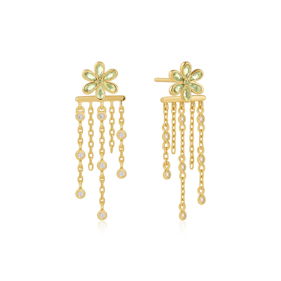 Ania Haie Gold Floral Tassel Drop Stud Earrings E073-05G