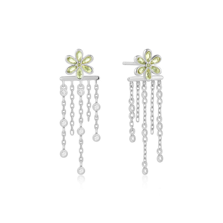 Ania Haie Silver Floral Tassel Drop Stud Earrings E073-05H