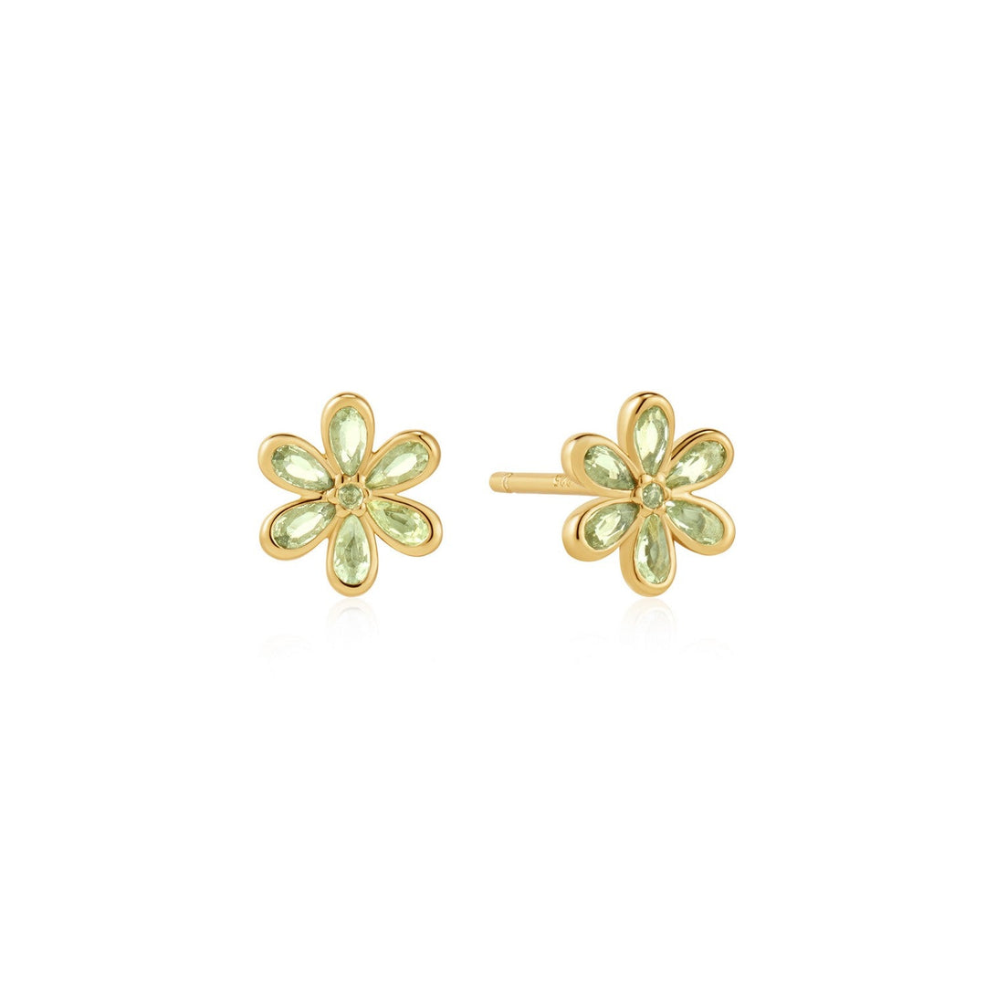 Ania Haie Gold Mint Green Floral Stud Earrings E073-06G